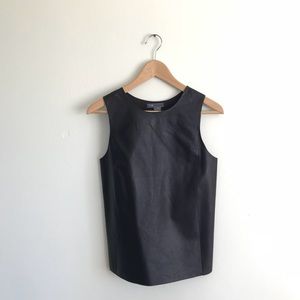 Vince burgundy/brown leather and silk tank top 6